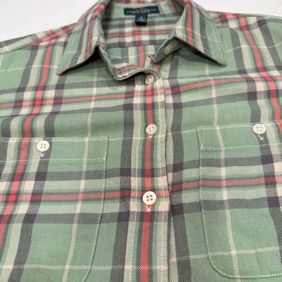 Lauren Ralph LRL Flannel Shirt Sz Small Button Up Plaid Sage long Sleeve - Picture 2 of 9